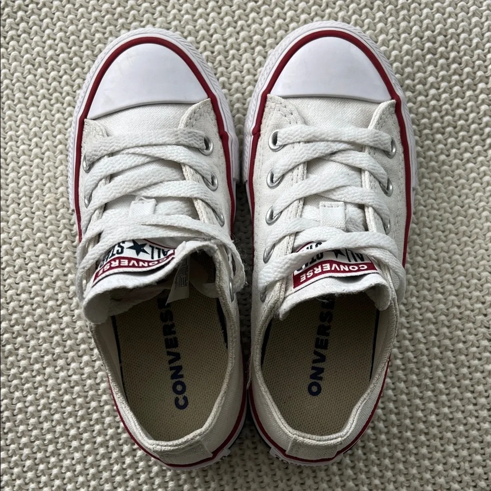 Converse Kids White and Red Sneakers
